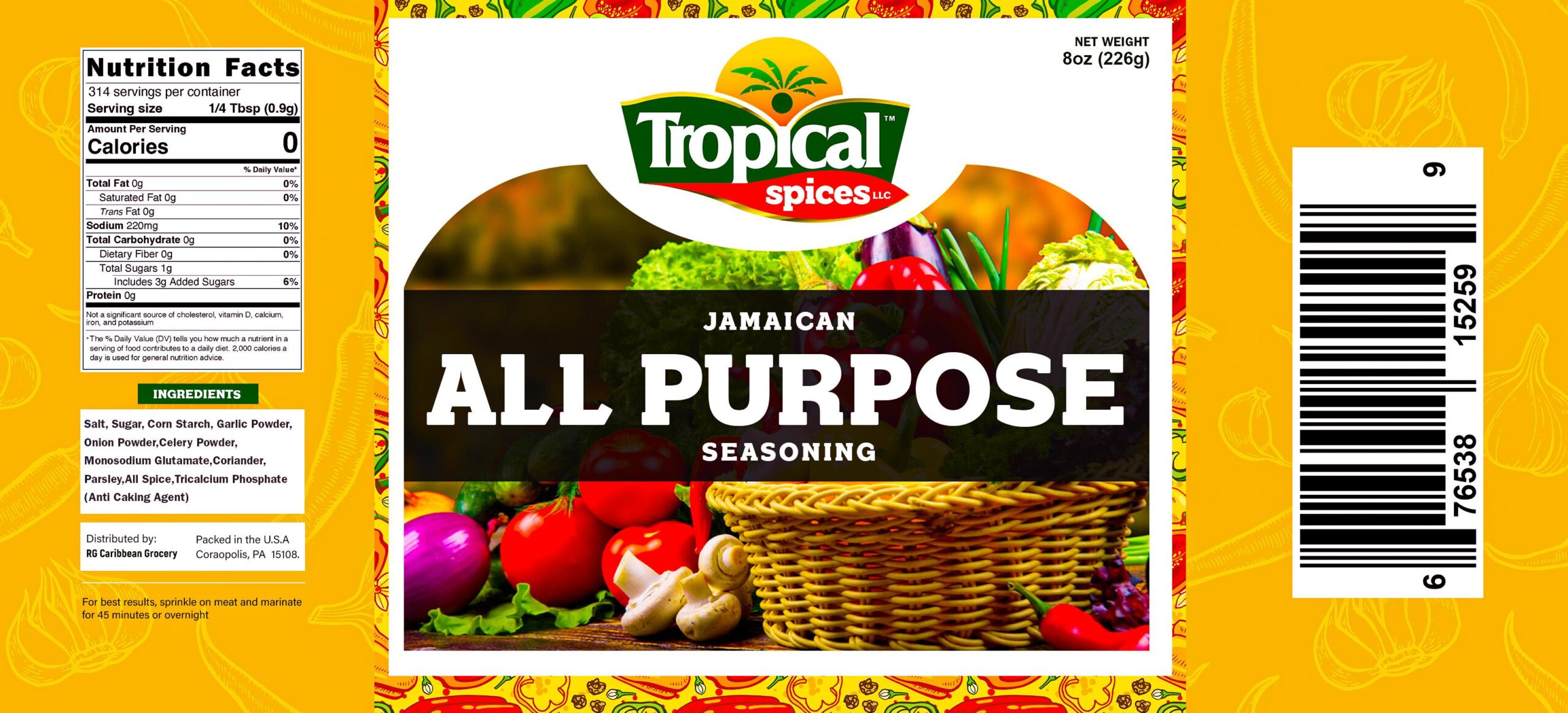 Tropical Spices – All-Purpose Seasoning – Wholesale – 10lbs each - Image 3