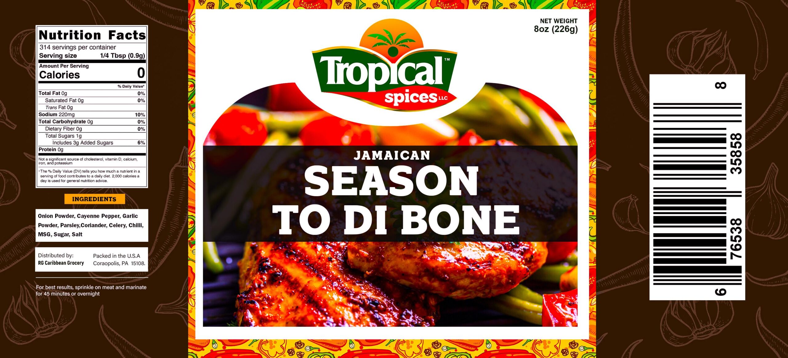 Tropical Spices - Season to Di Bone - Wholesale box of 12 - 8oz - Image 3